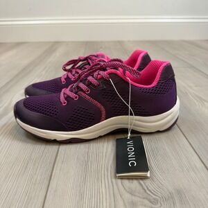 NEW Vionic Emerald Walking Shoes Womens 7 Purple Pink Orthaheel Active